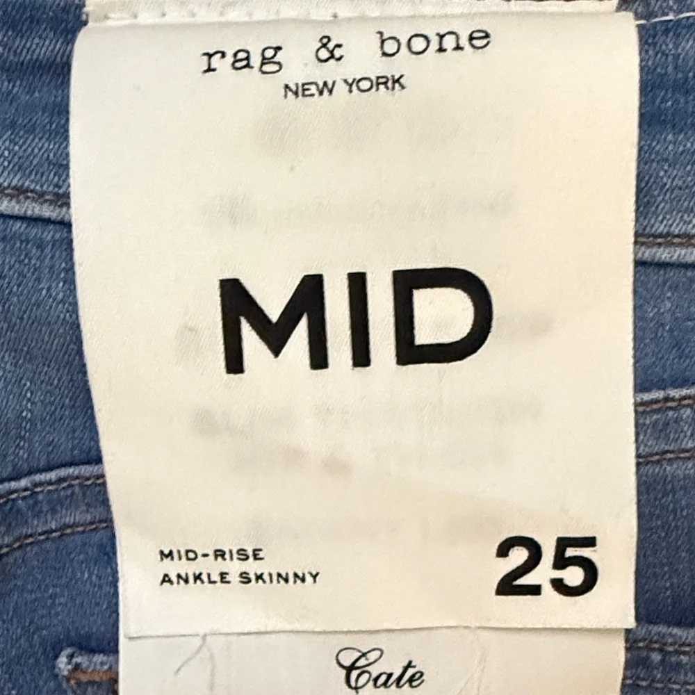 Rag & Bone Cate Mid-Rise Distressed Blue Ankle Skinny Jeans NEW - Picture 11 of 12